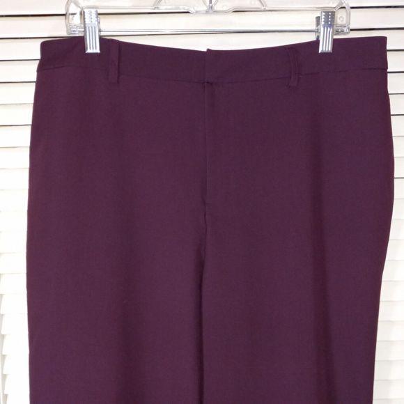 Worthington Trousers With Split Hems Pants Womens Size 14 Wine Pants Career Work - Picture 2 of 13